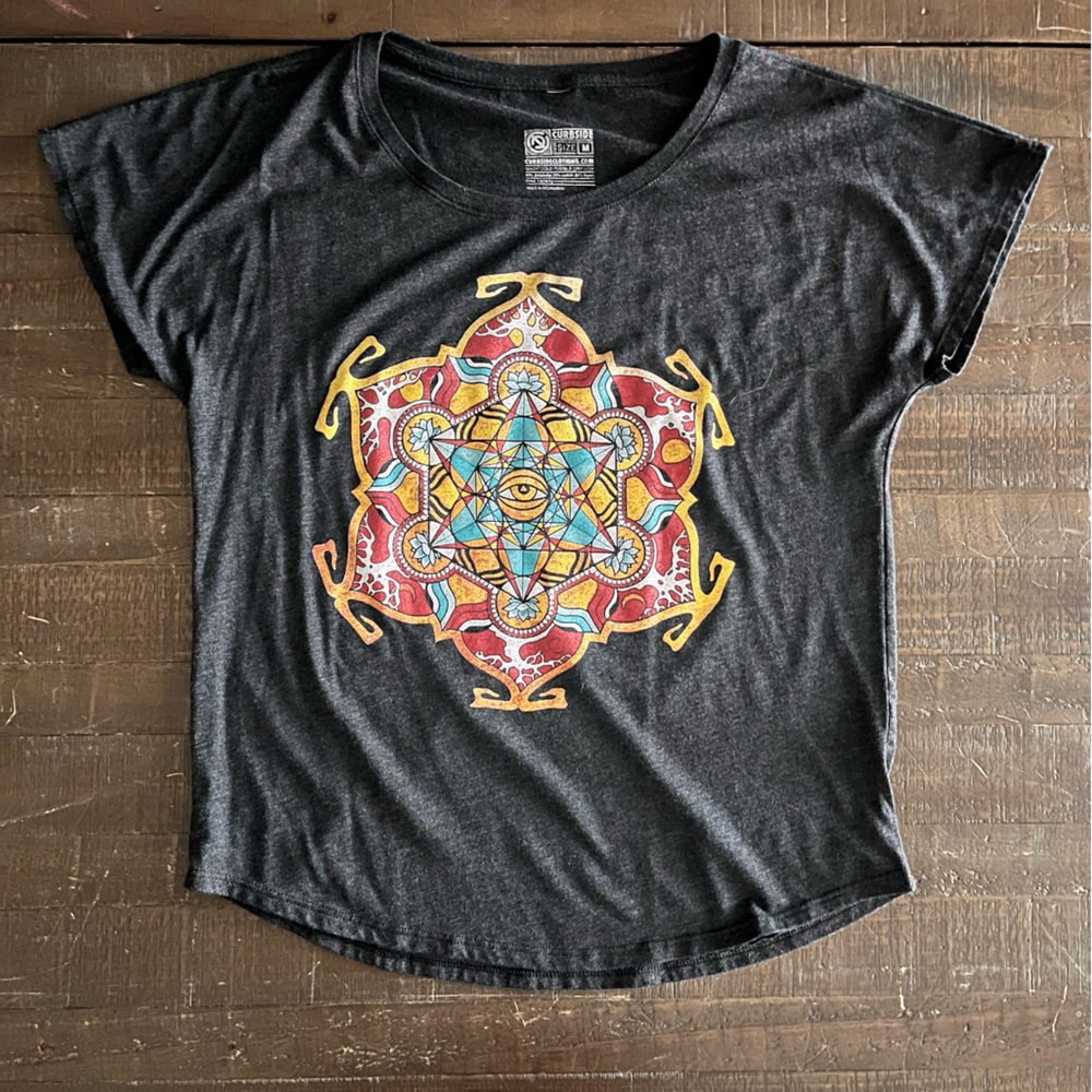 Curbside cycles multicolor on triblend shirt